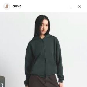 SKIMS Cotton Fleece Zip Up Spruce XS NWT NO LONGER SOLD****